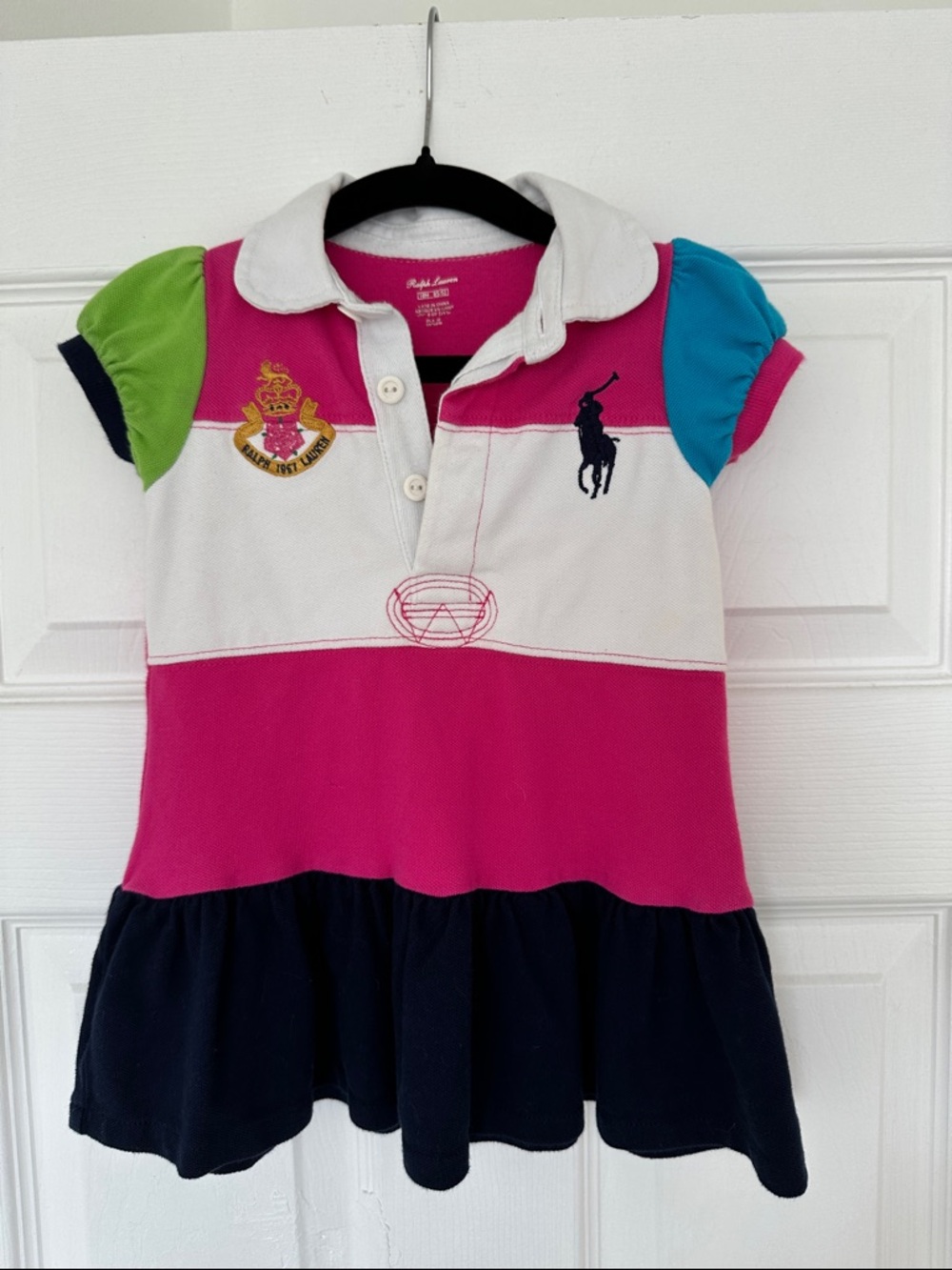 Ralph Lauren Girls Colorblock Polo Dress 18M